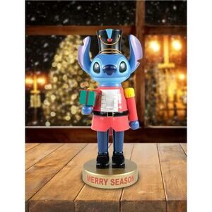 NEW! Rare Disney Stitch Christmas Nutcracker 11.5” Wooden Holiday Decor